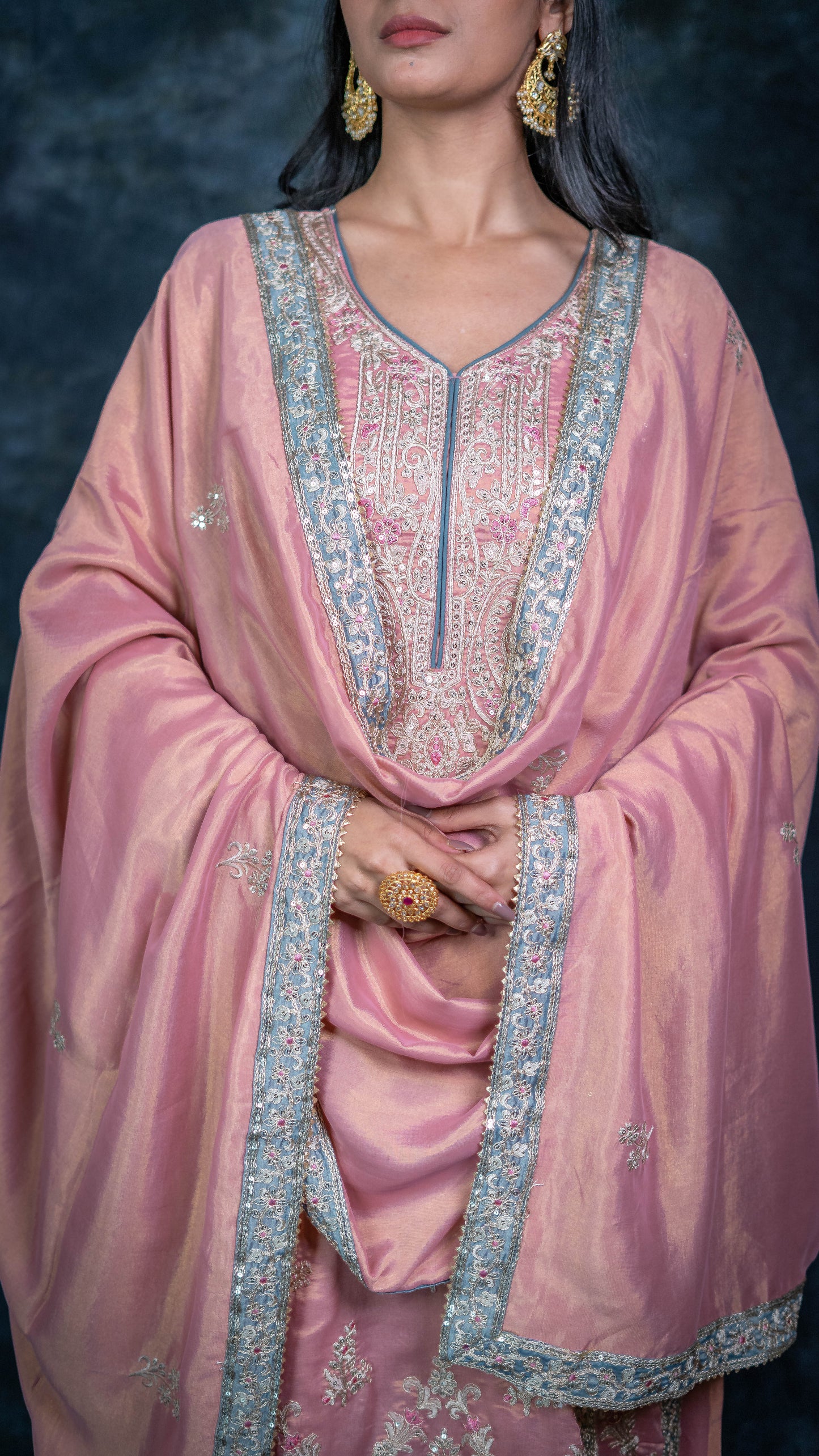Pink Simar Silk Suit Set