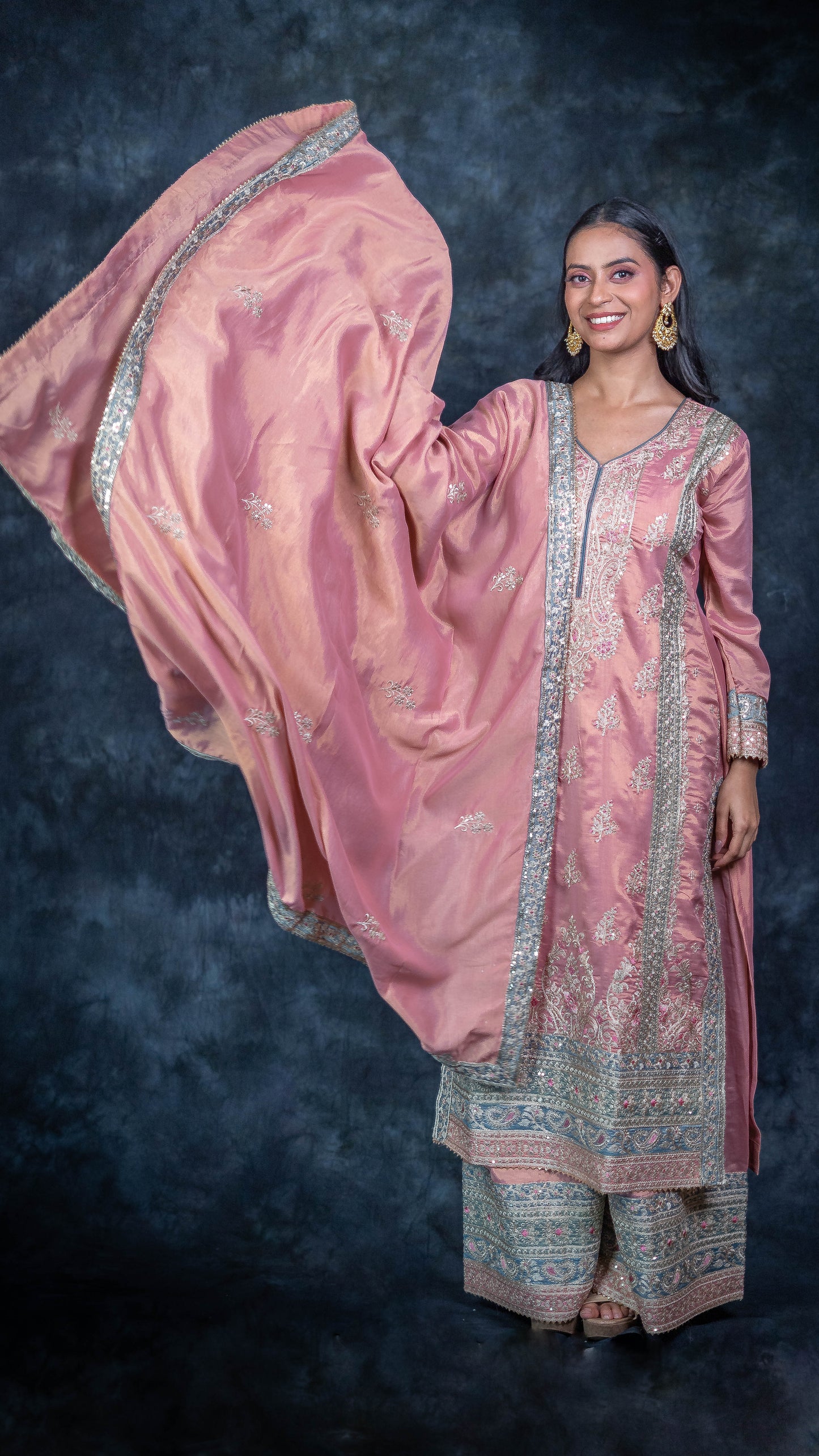 Pink Simar Silk Suit Set