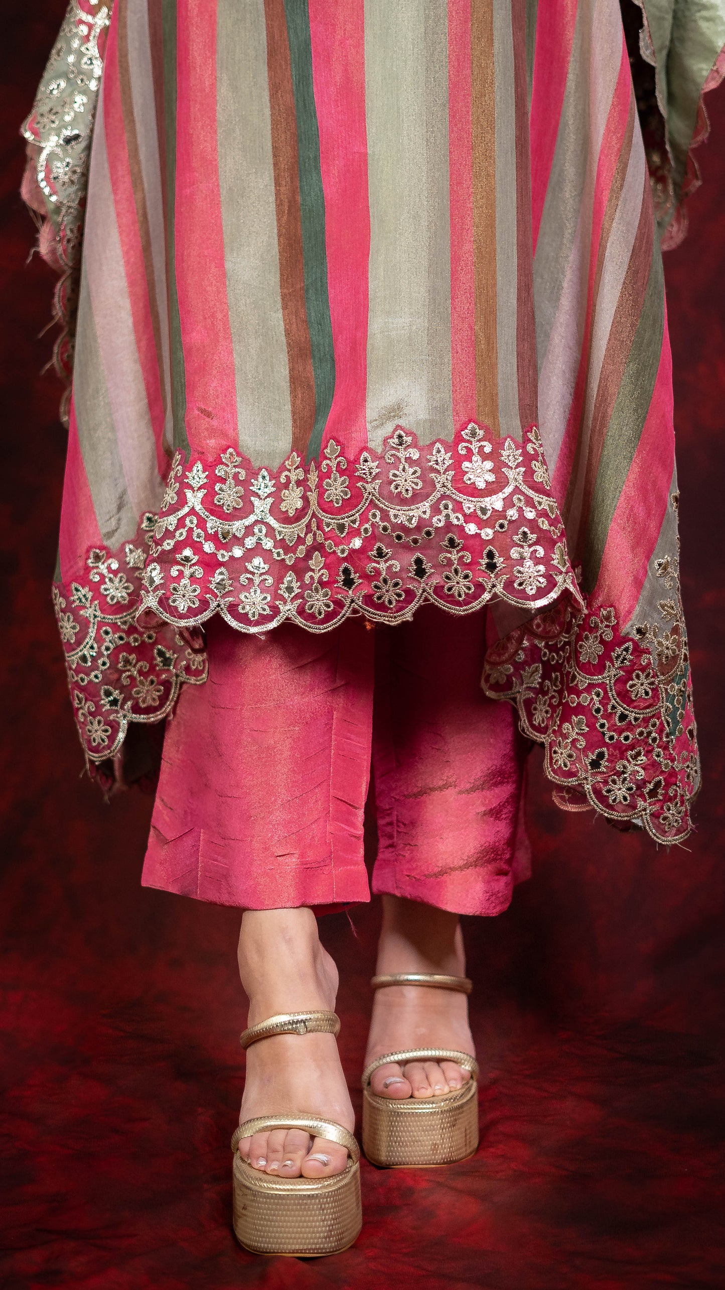 Kanjiwaram Printed Kaftan Set