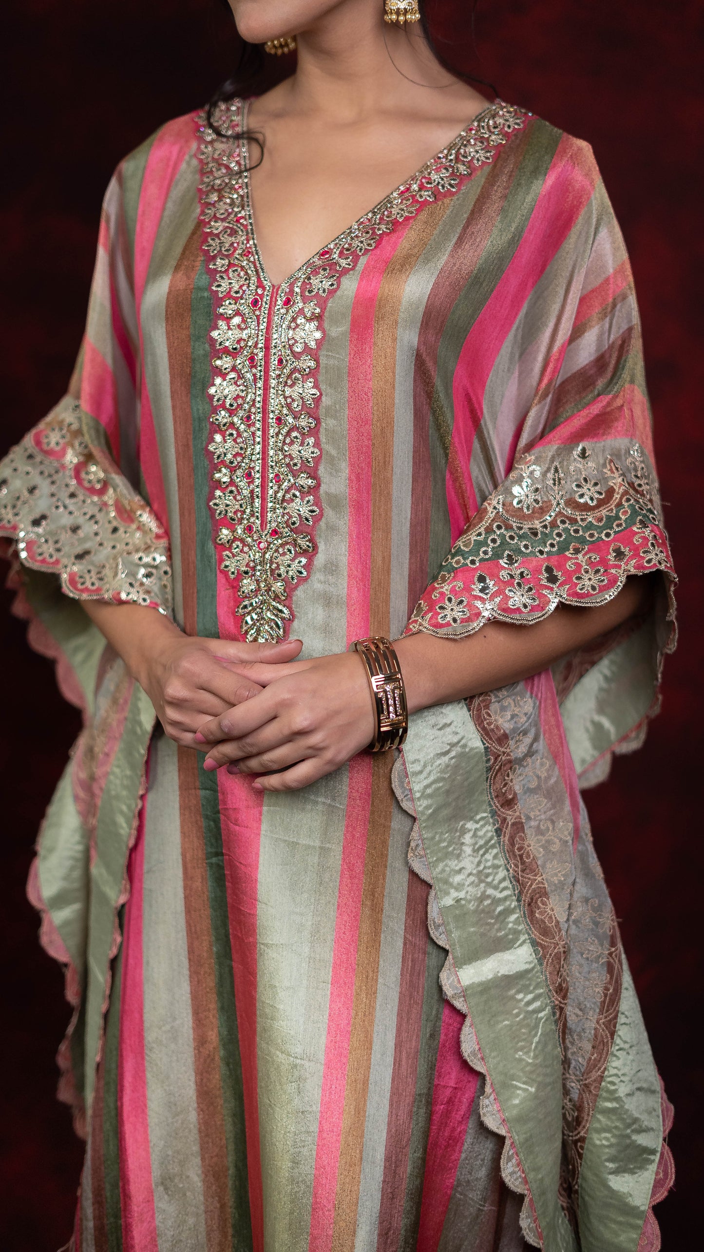 Kanjiwaram Printed Kaftan Set