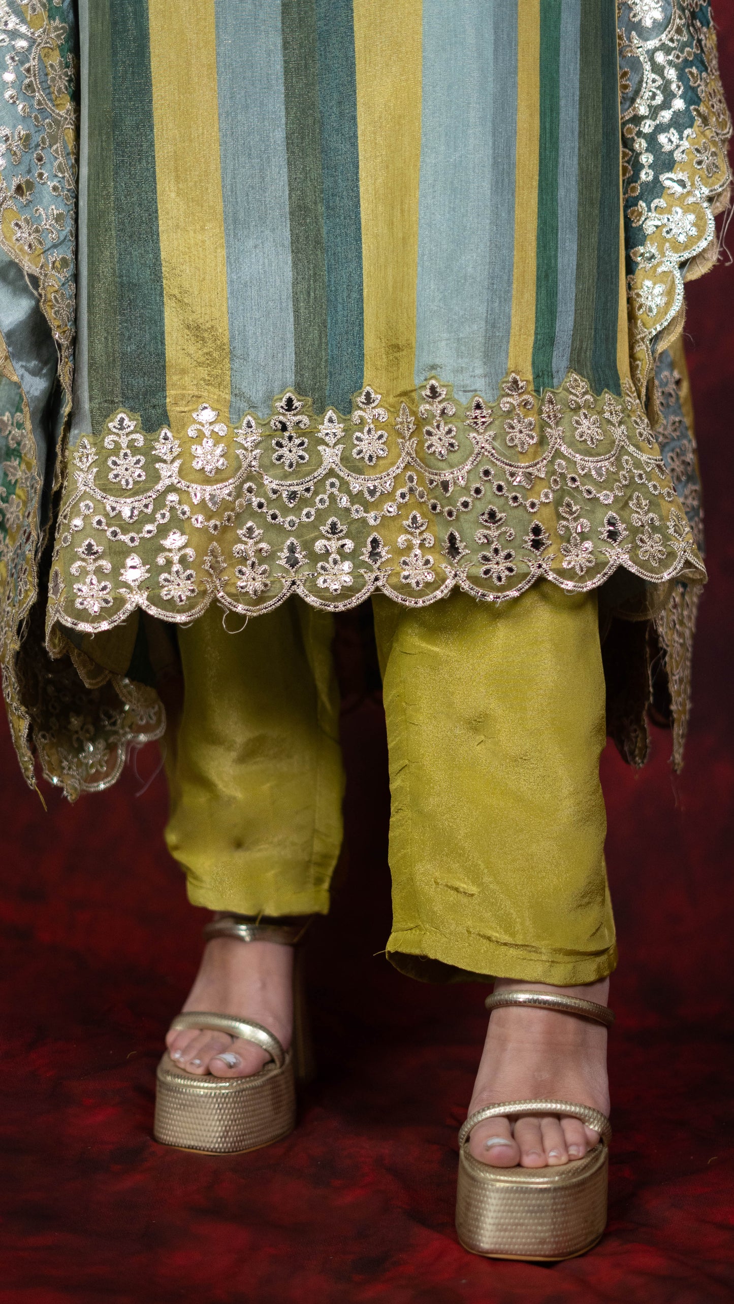 Kanjiwaram Printed Kaftan Set