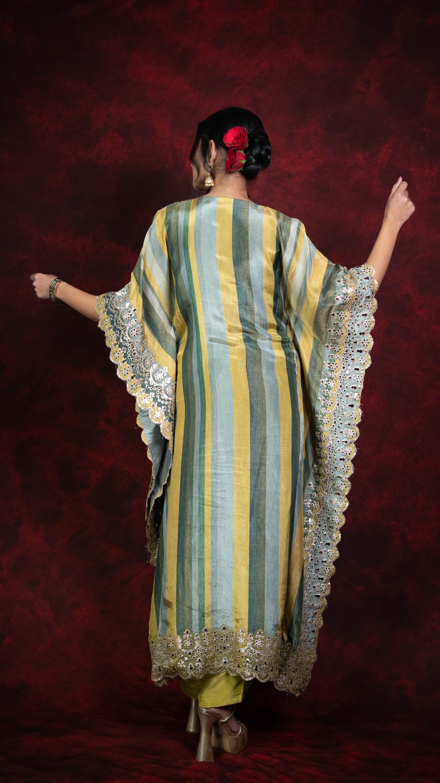 Kanjiwaram Printed Kaftan Set