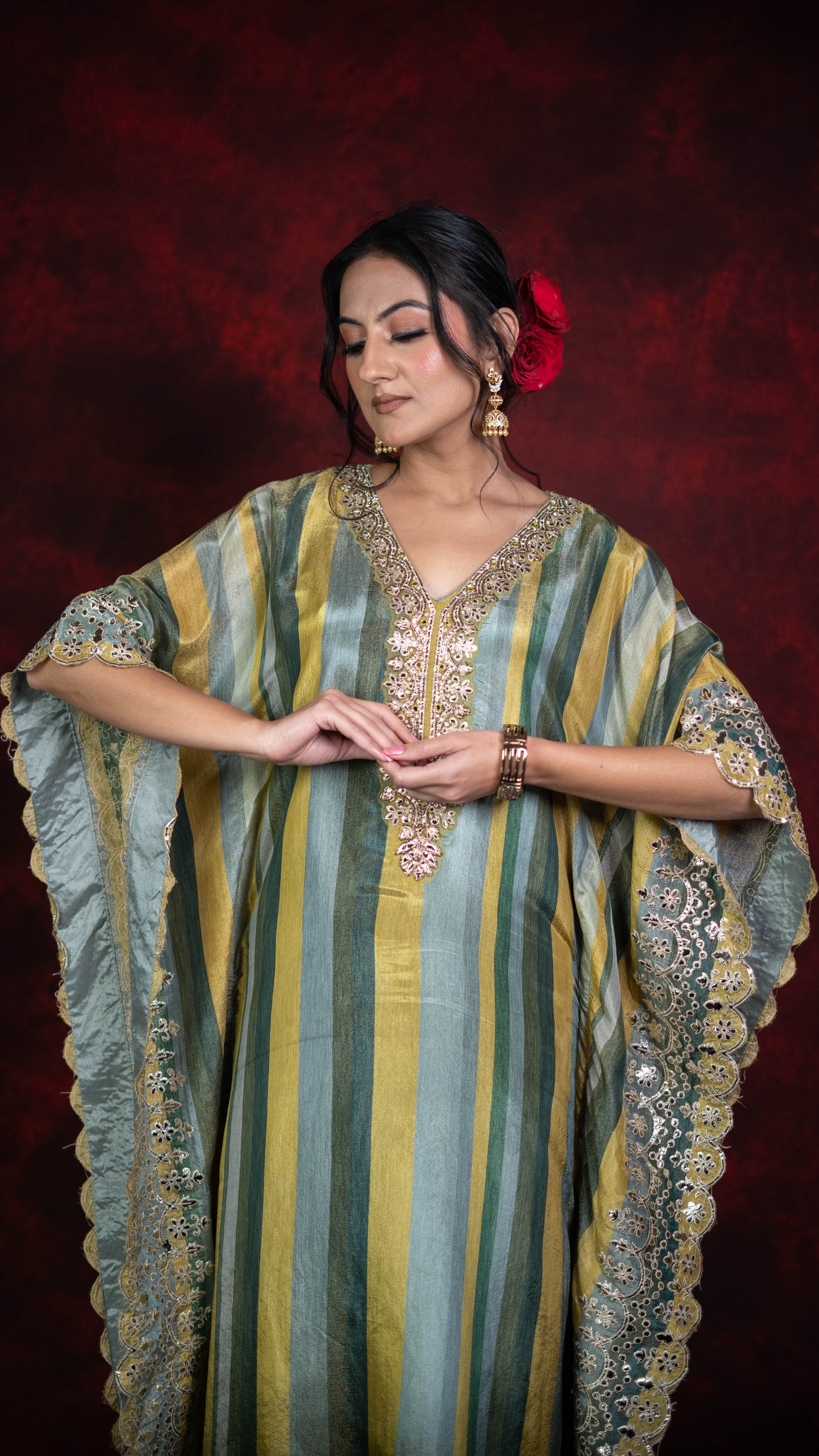 Kanjiwaram Printed Kaftan Set
