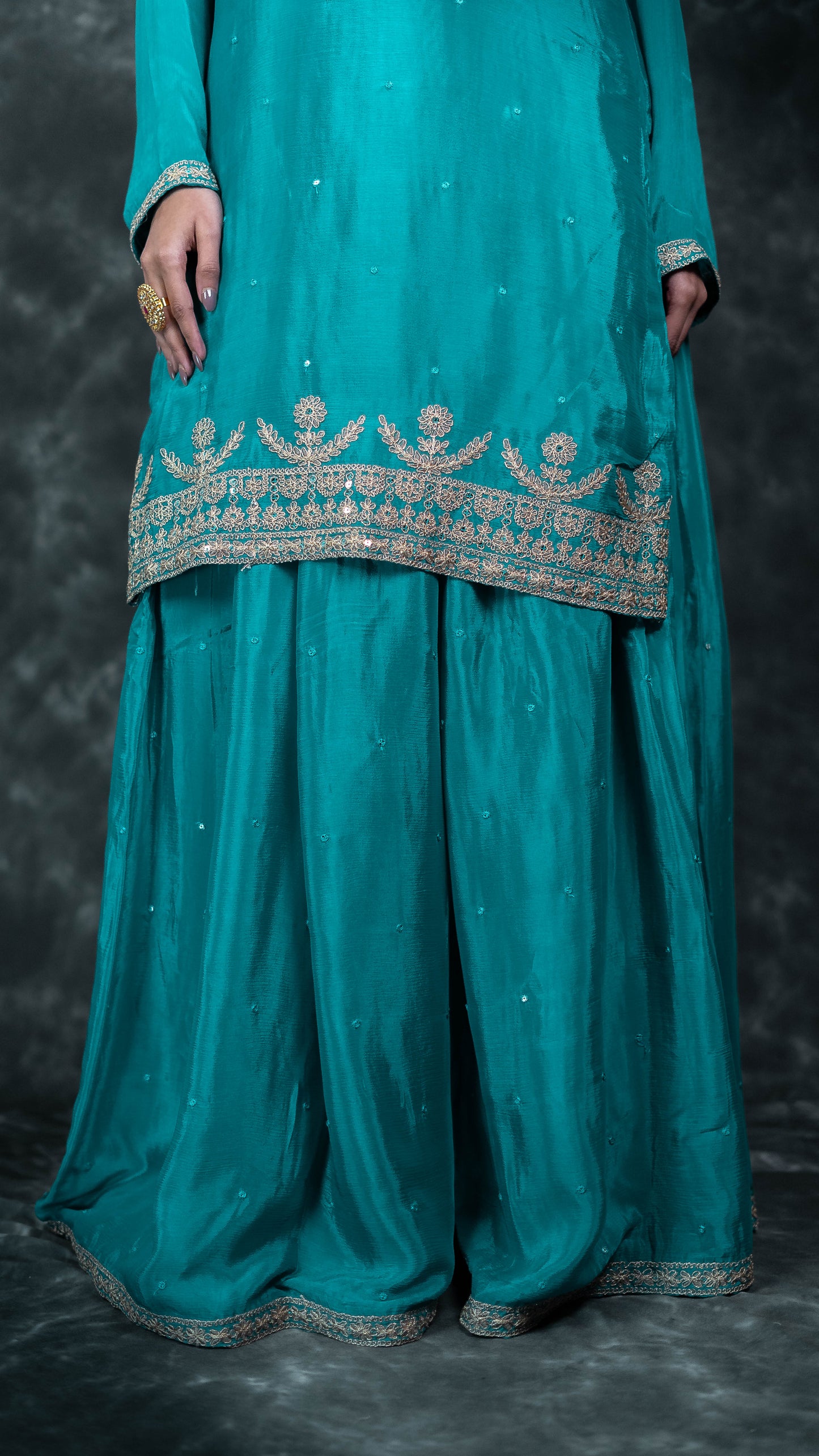 Blue Chiffon Suit