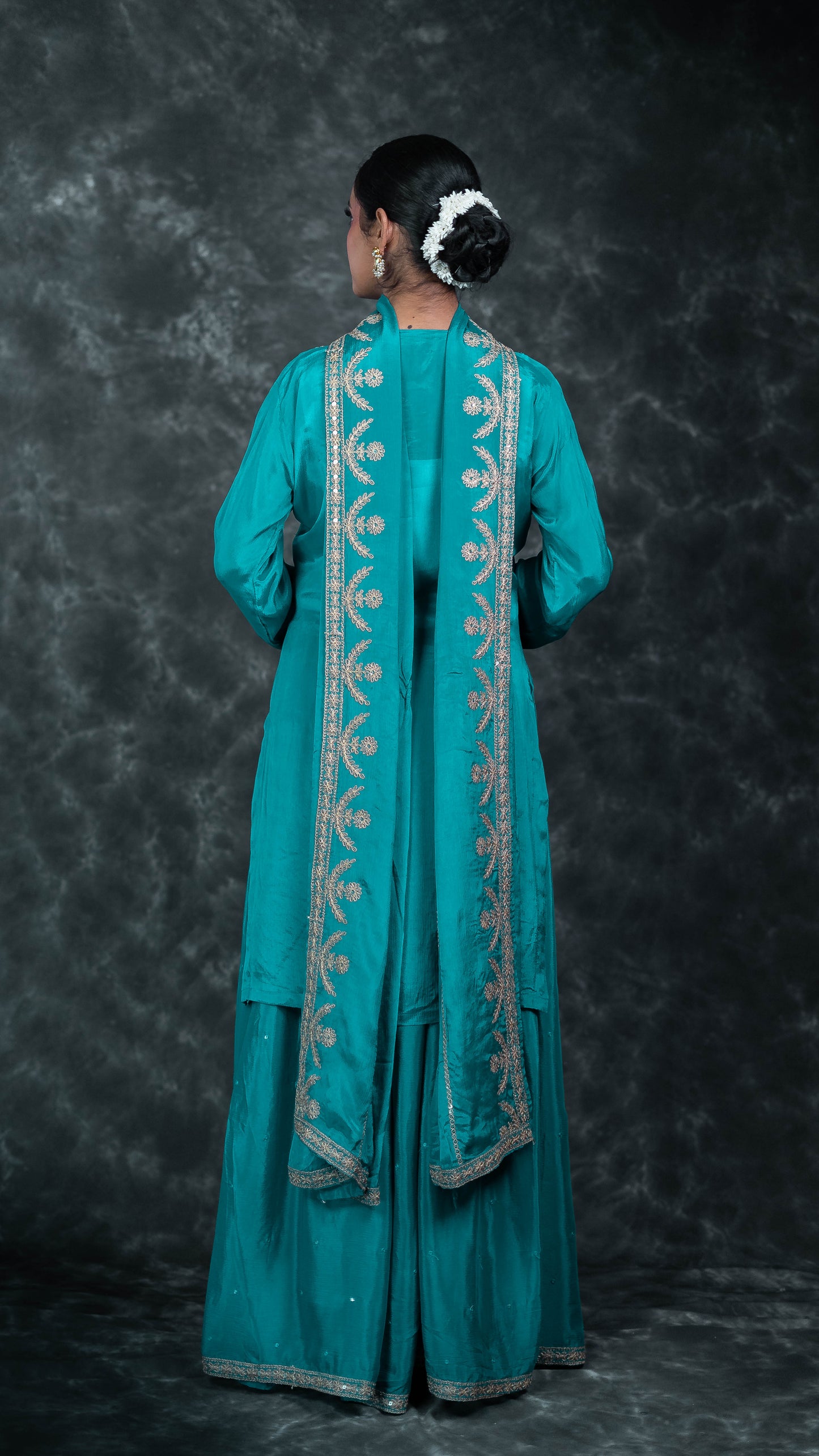 Blue Chiffon Suit