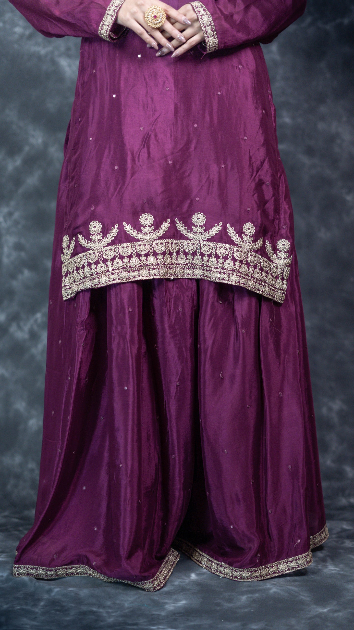 Purple Chiffon Suit