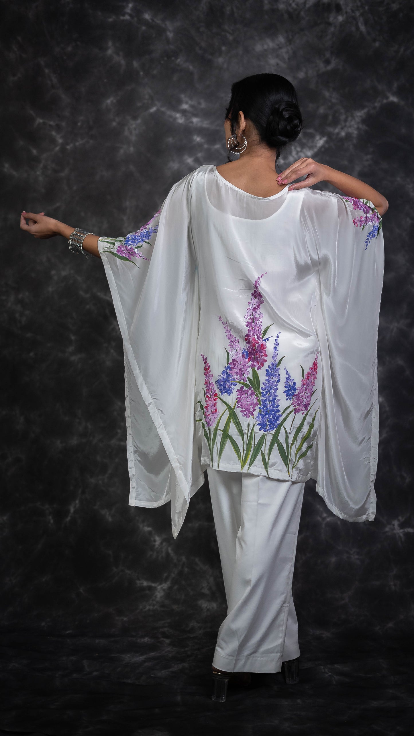Lavender Bunch Hand Painted Kaftan
