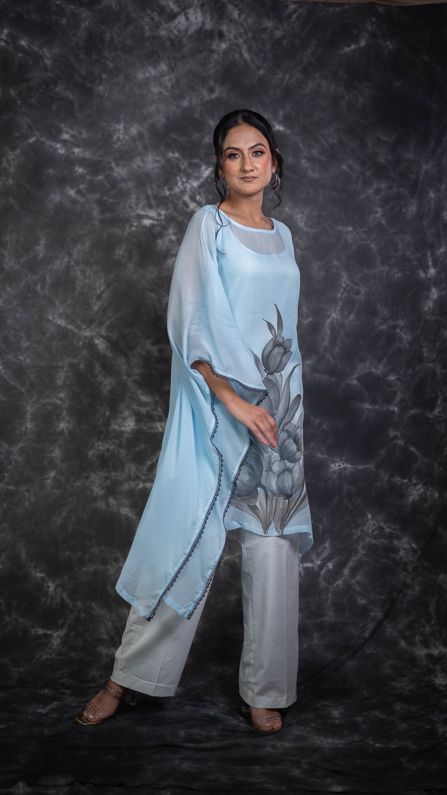 Blue Tulip Hand Painted Kaftan