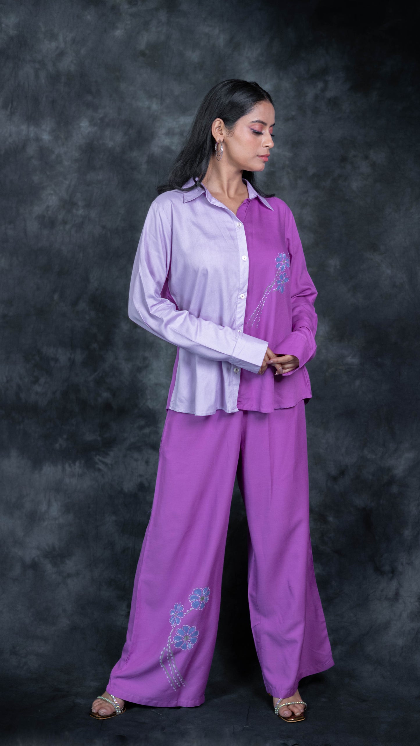 Purple Hand Painted Co-Ord Set