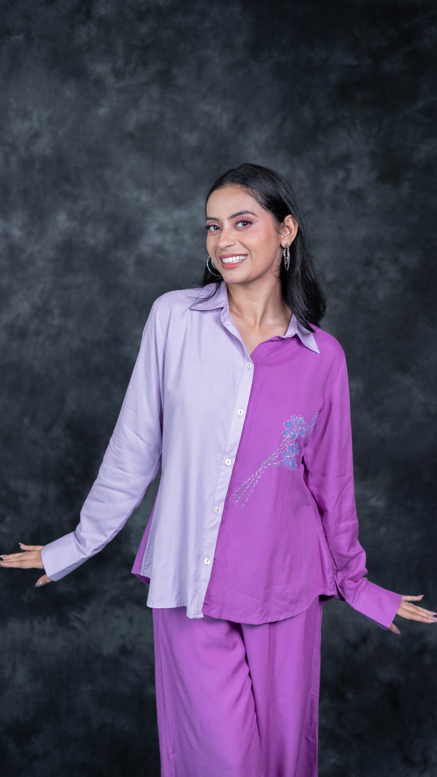 Purple Hand Painted Co-Ord Set