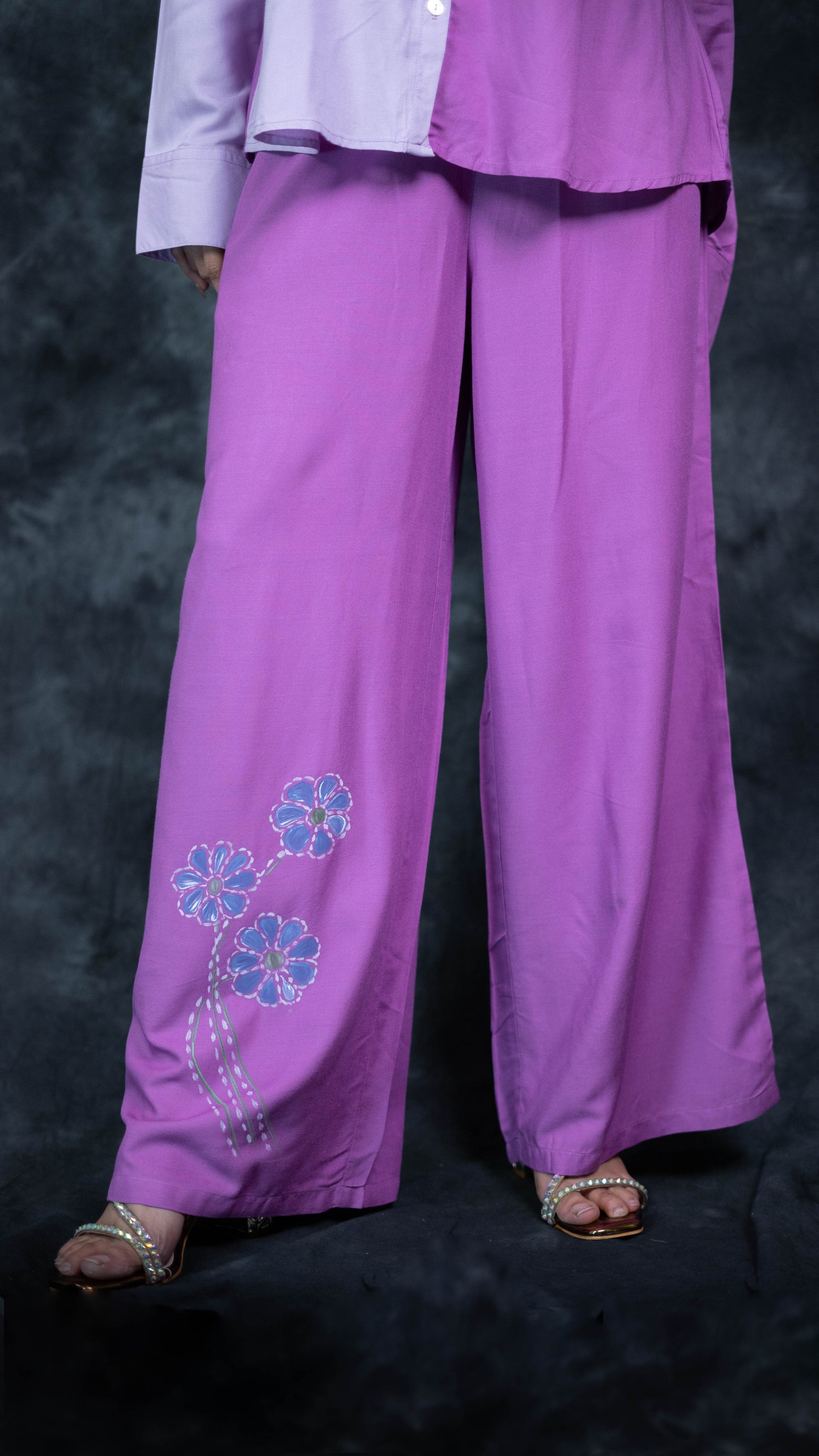 Purple Hand Painted Co-Ord Set