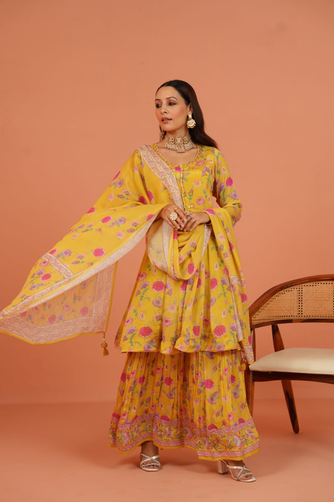 Yellow Floral Suit