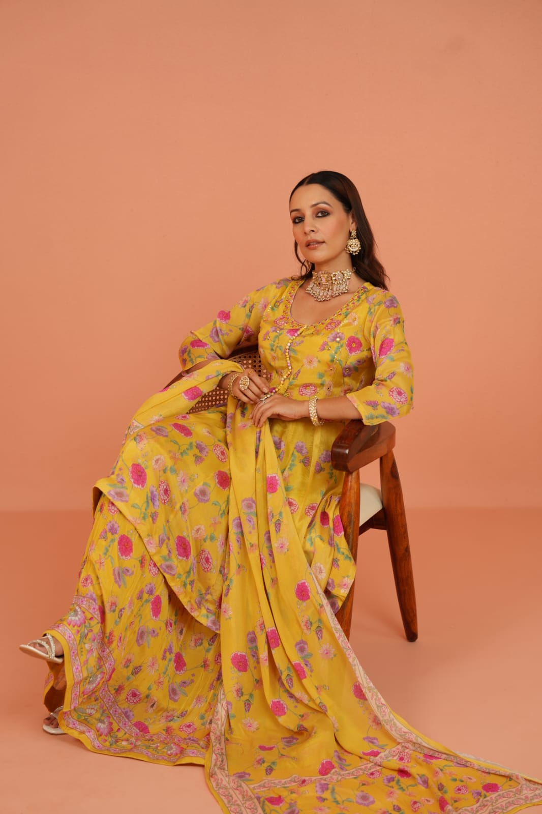 Yellow Floral Suit