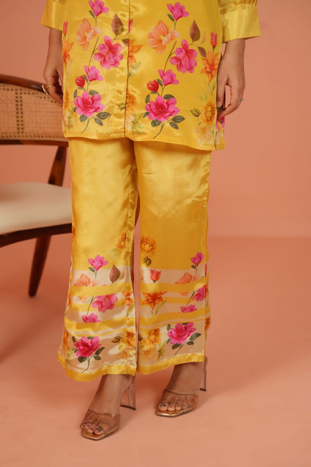 Chinon Yellow Floral Co-ord Set for Women