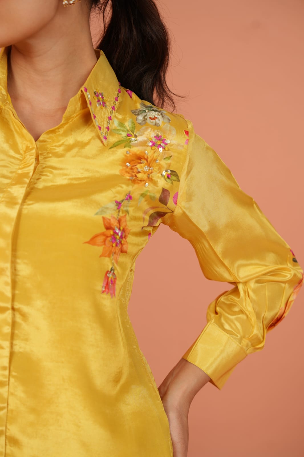 Chinon Yellow Floral Co-ord Set for Women