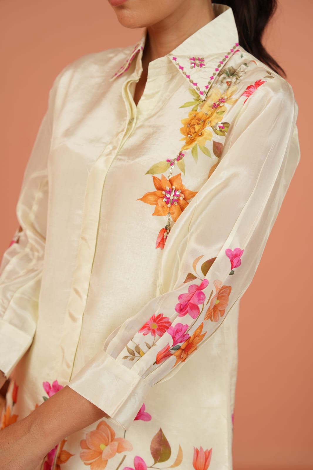 Chinon White Floral Co-ord Set for Women