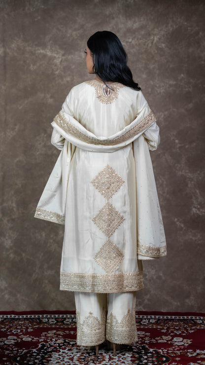 Ivory Chinnon Suit