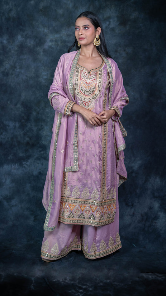 Lavender Silk Suit Set