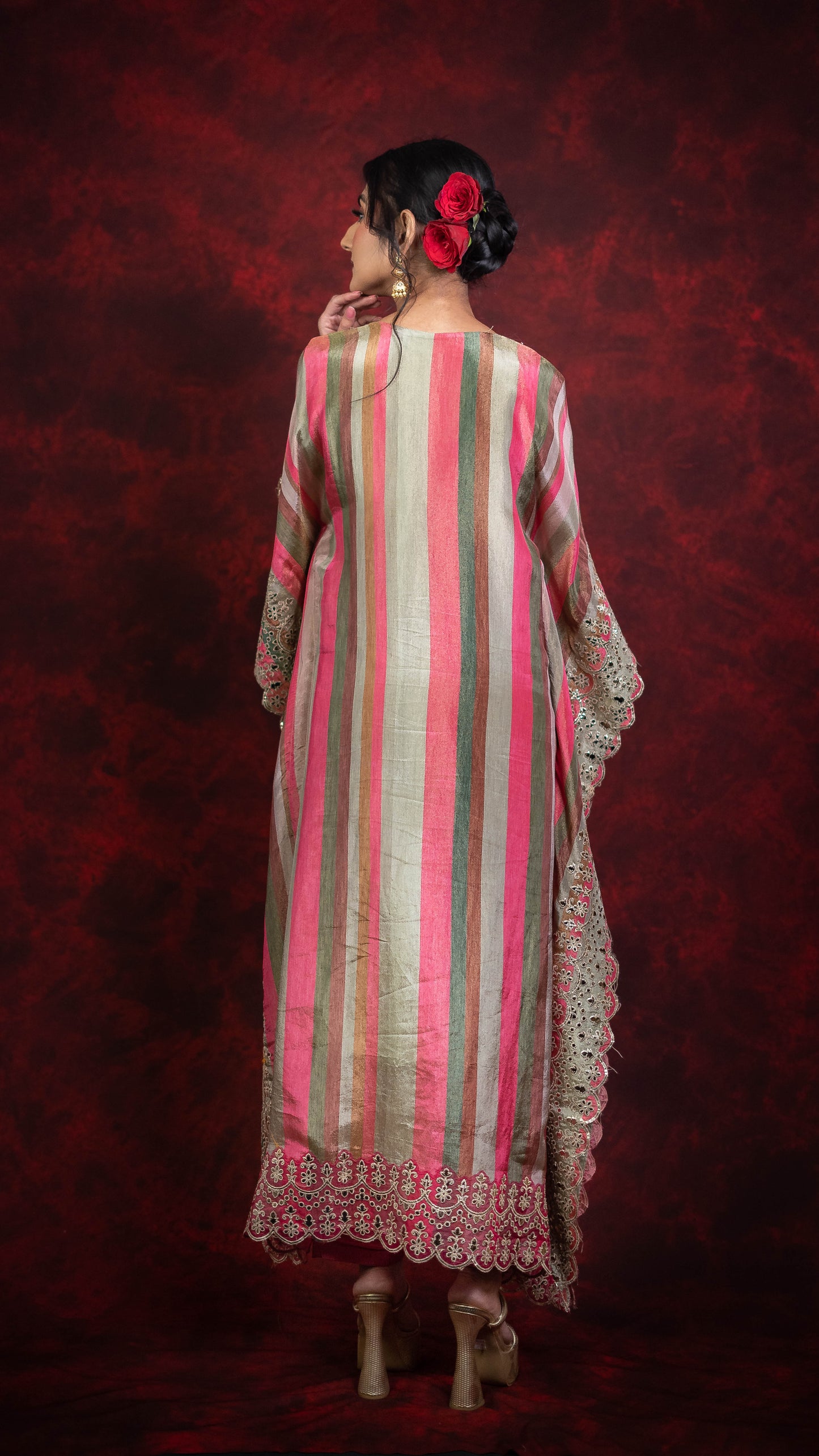 Kanjiwaram Printed Kaftan Set