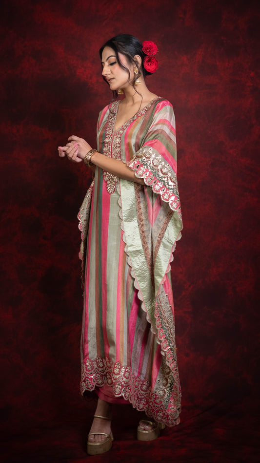 Kanjiwaram Printed Kaftan Set
