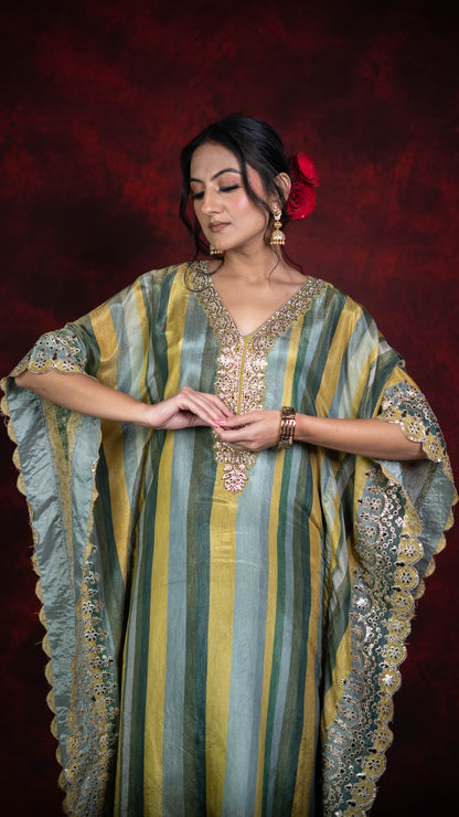 Kanjiwaram Printed Kaftan Set