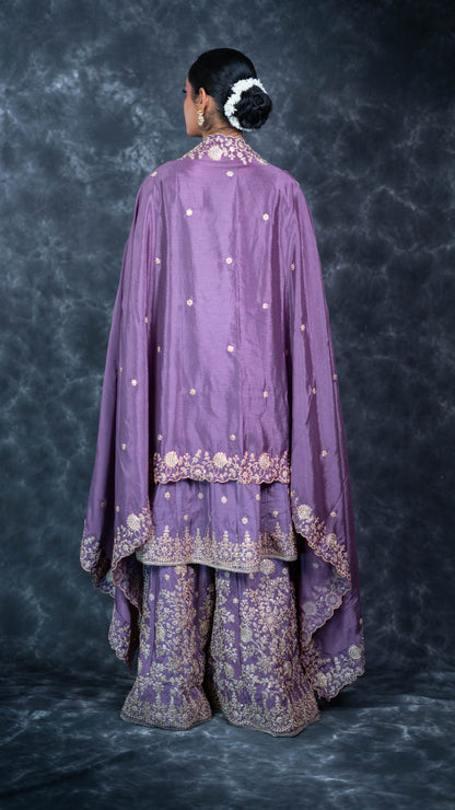 Purple Chinon Suit