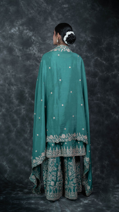 Sea Green Chinon Suit