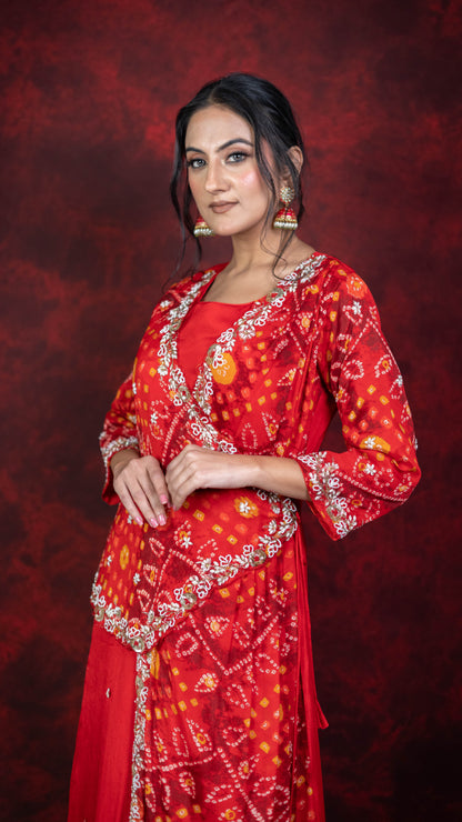 Red Bandhez Gown