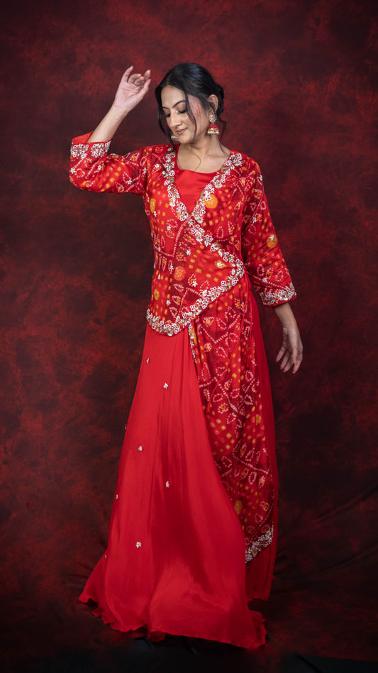 Red Bandhez Gown