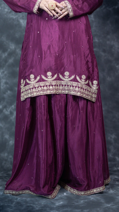 Purple Chiffon Suit