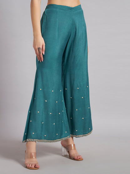 Teal Blue Chinnon Suit