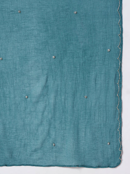 Teal Blue Chinnon Suit