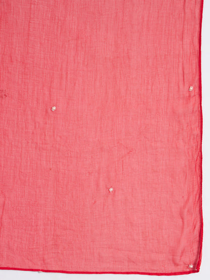 Red Chinnon Silk Suit