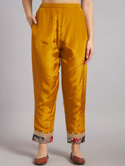 Mustard Yellow Cotton Silk Suit