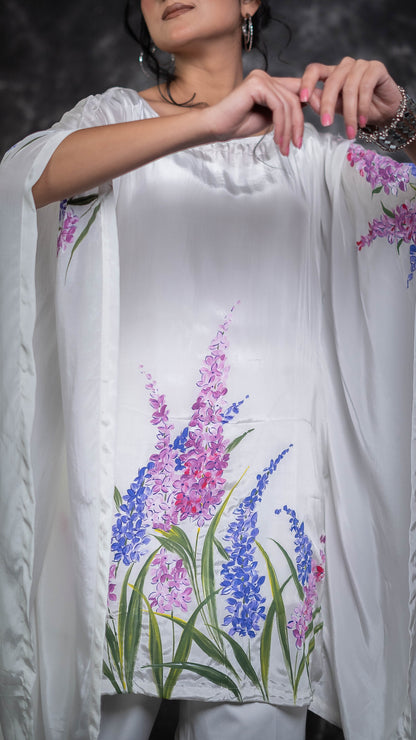 Lavender Bunch Hand Painted Kaftan