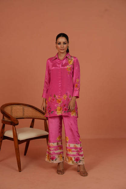 Chinon Pink Floral Co-ord Set for Women