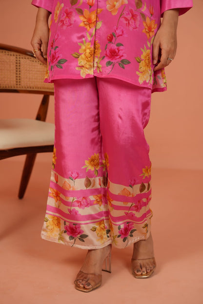 Chinon Pink Floral Co-ord Set for Women