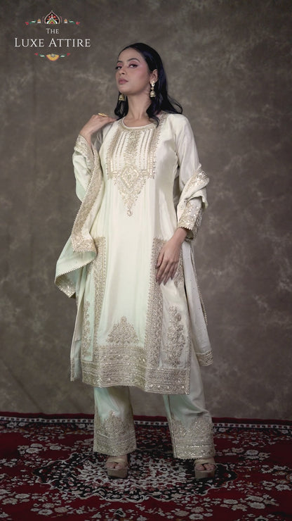 Ivory Chinnon Suit